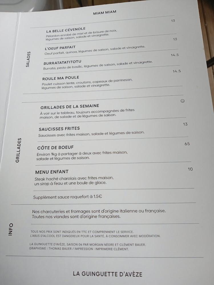 La Guinguette d'Avèze - Menu Image 1