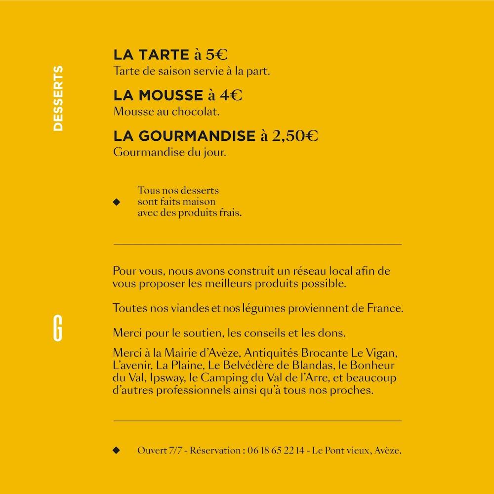 La Guinguette d'Avèze - Menu Image 4